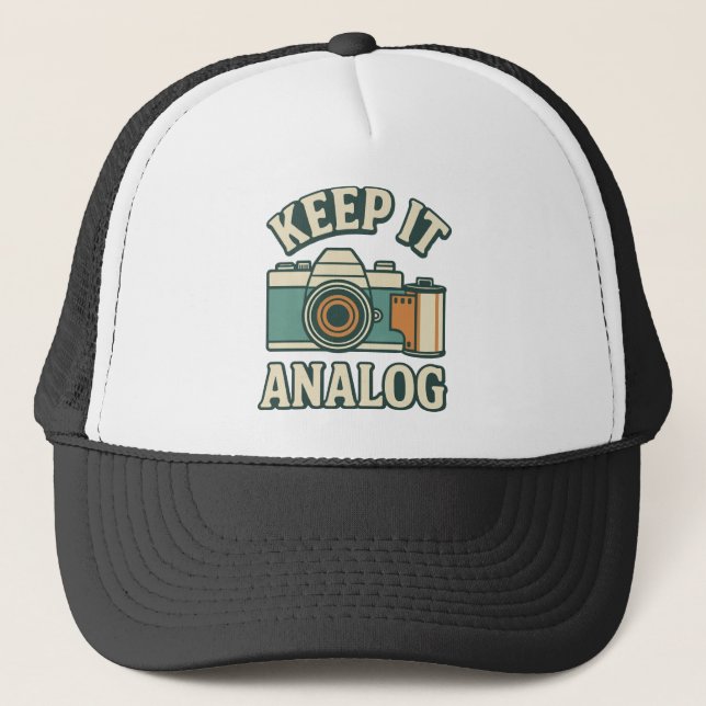 Keep it analog trucker hat (Front)