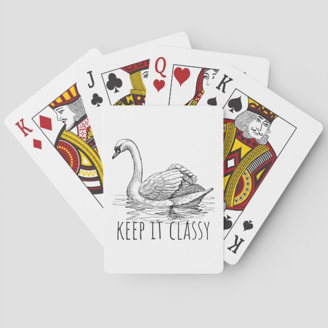 Keep It Classy Elegant Swan Poker Cards (Back)