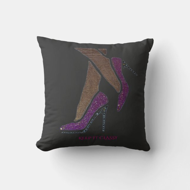 KEEP IT CLASSY - PURPLE THROW PILLOW (Front)