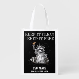 Keep It Clean, Keep It Free • 1776–2026 Grocery Bag