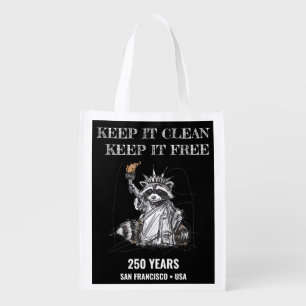 Keep It Clean, Keep It Free • 1776–2026 Grocery Bag