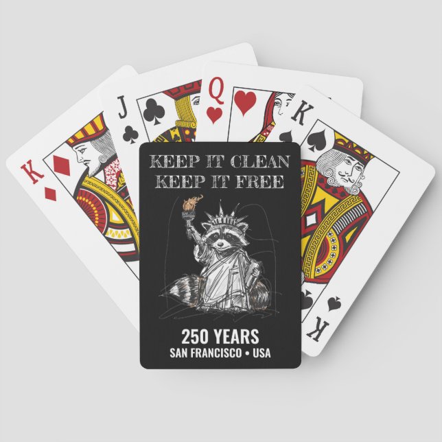 Keep It Clean, Keep It Free • 250 Years Poker Cards (Back)