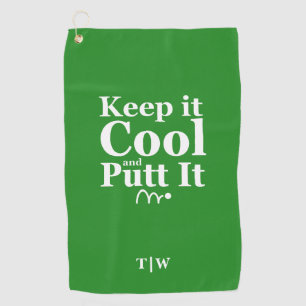 Keep It Cool And Putt It  Initials Golf Towel