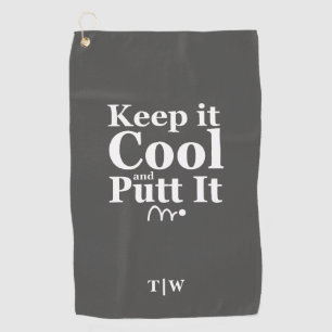 Keep It Cool And Putt It  Initials Golf Towel