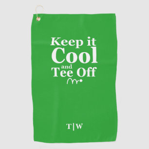 Keep It Cool And Tee Off Initials Golf Towel