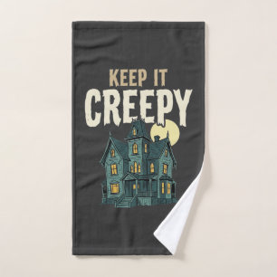 Keep It Creepy Haunted House Halloween Design_1 Hand Towel