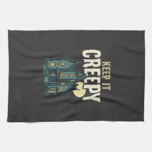 Keep It Creepy Haunted House Halloween Design_1 Kitchen Towel