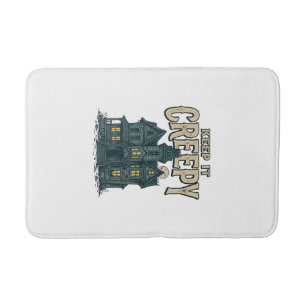 Keep It Creepy Vintage Haunted House Halloween Des Bath Mat