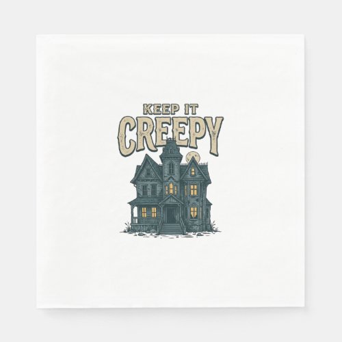 Keep It Creepy Vintage Haunted House Halloween Des Napkins