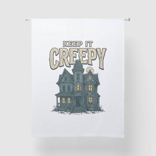 Keep It Creepy Vintage Haunted House Halloween Des Sheer Curtains