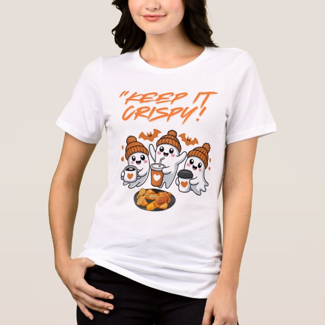 Keep It Crispy  Funny Halloween T-Shirt  Tri-Blend Shirt (Front)