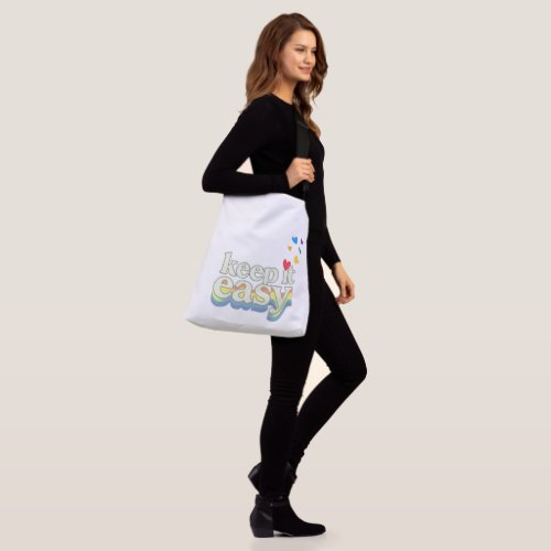 Keep It Easy Retro Pride Typography Design Crossbody Bag