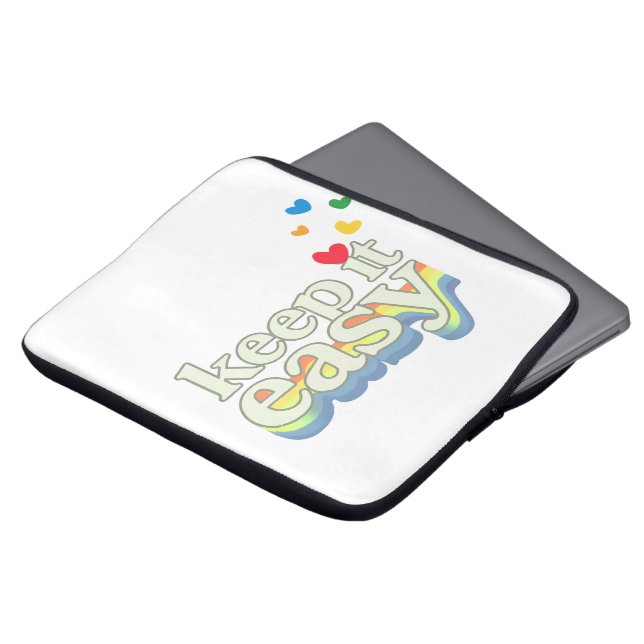 Keep It Easy Retro Pride Typography Design Laptop Sleeve (Front Top)