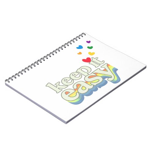 Keep It Easy Retro Pride Typography Design Notebook