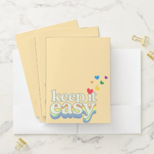 Keep It Easy Retro Pride Typography Design Pocket Folder