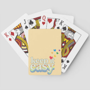 Keep It Easy Retro Pride Typography Design Poker Cards