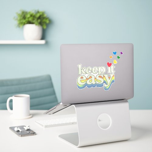 Keep It Easy Retro Pride Typography Design Sticker