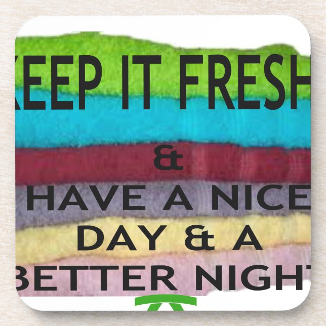 keep it freesh beverage coaster (Front)