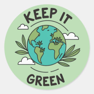 Keep It Green Classic Round Sticker