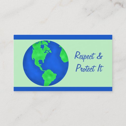 Keep It Green Protect Earth Environment Art Custom Business Card