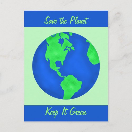 Keep It Green Save Earth Environment Art Custom Postcard