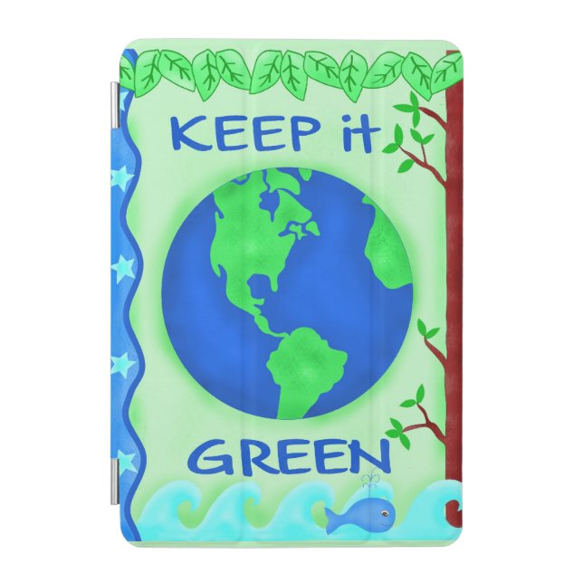 Keep It Green Save Earth Environment Art iPad Mini Cover (Front)