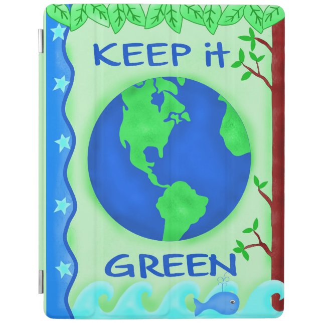 Keep It Green Save Earth Environment Art iPad Smart Cover (Front)