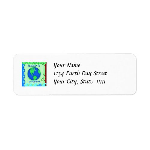 Keep It Green Save Earth Environment Art Label