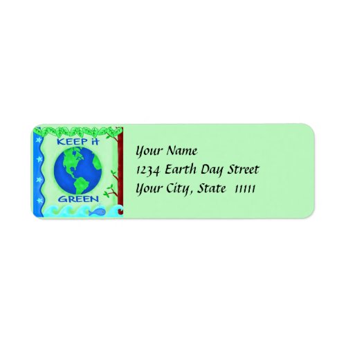 Keep It Green Save Earth Environment Art Label