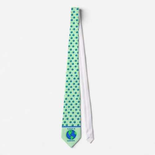 Keep It Green Save Earth Environment Art Tie