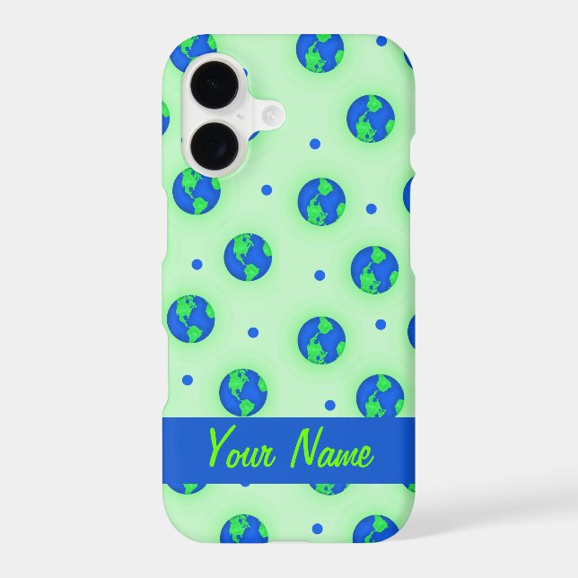 Keep It Green Save Earth Globe Pattern Art Iphone Case (Back)