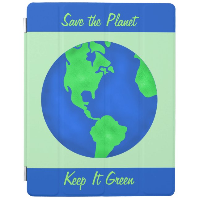 Keep It Green Save Planet Environment Art Custom iPad Smart Cover (Front)
