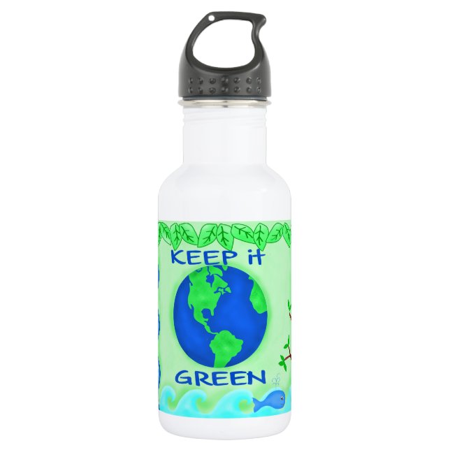Keep It Green Stainless Steel Water Bottle (Front)