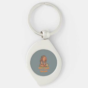 Keep It Groovy Capybara Cute Retro Custom Keychain
