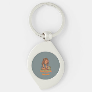 Keep It Groovy Capybara Cute Retro Custom Keychain
