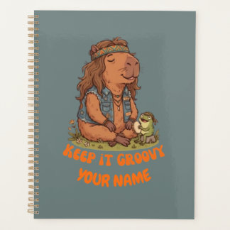 Keep It Groovy Capybara Cute Retro Custom Planner
