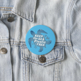 Keep It Plastic Free Sea Turtle Button