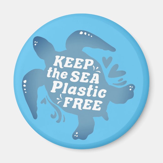Keep It Plastic Free Sea Turtle Magnet (Front)