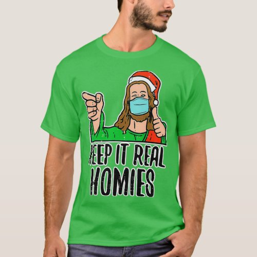Keep It Real Jesus In Face Mask T_Shirt