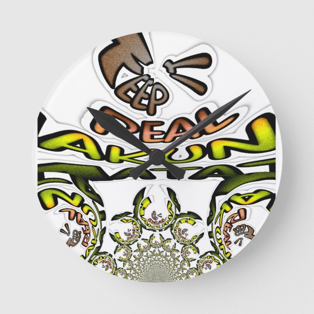 Keep It Real: Kaleidoscope Art Print/Graphic Round Clock (Front)