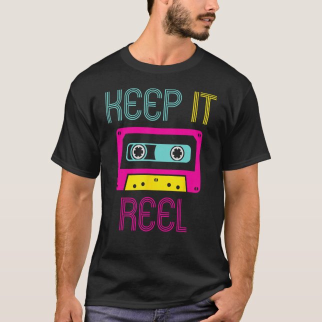 Keep It Reel Audio Cassette Retro Music Format T-Shirt (Front)