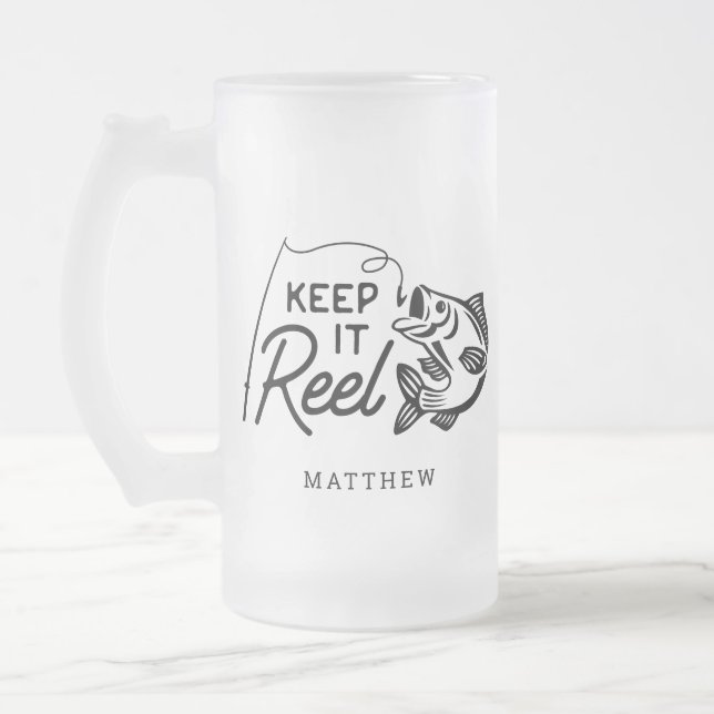 Keep It Reel Fisher Father's Day Custom Name Mug (Left)