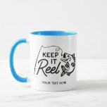 Keep It Reel Fishing Coffee Mug<br><div class="desc">Keep It Reel Fishing Coffee Mug - easy to customize with you name or text.
Reel Cool Dad Fishing Coffee Mug,  Fishermen gift,  Dad Fishing Gift,  Fishing Cup,  Mug</div>