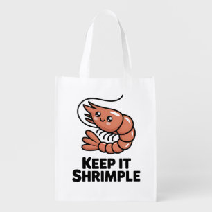 Keep It Shrimple Kawaii Shrimp Grocery Bag