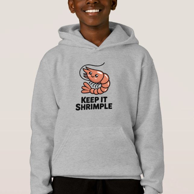 Keep It Shrimple Kawaii Shrimp Hoodie (Front)