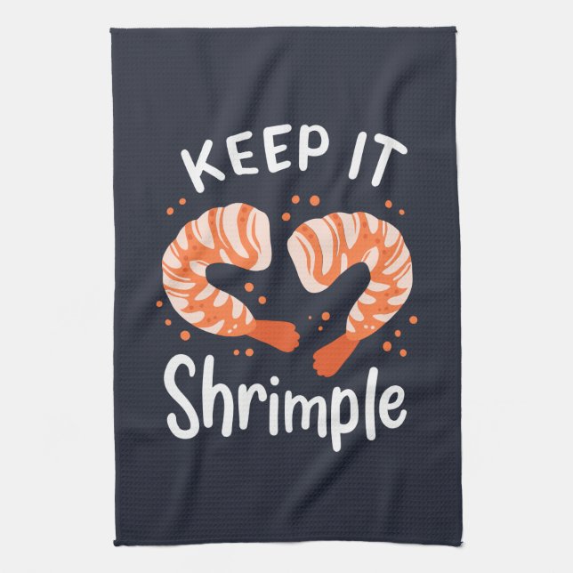 Keep it Shrimple Seafood Shrimp Gag Kitchen Towel (Vertical)