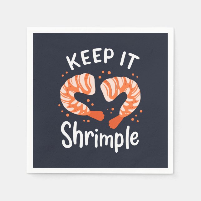 Keep it Shrimple Seafood Shrimp Gag Paper Napkins (Front)