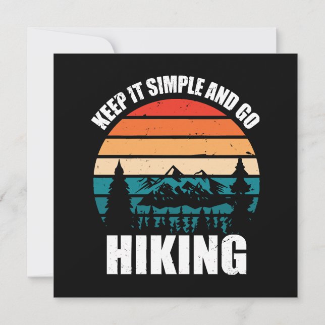 Keep It Simple And Go Hiking Invitation (Back)