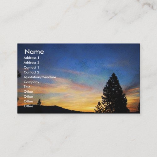 Keep it Simple Blue Orange Sunrise Profile Card