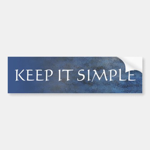 Keep It Simple Blue Water Bumper Sticker